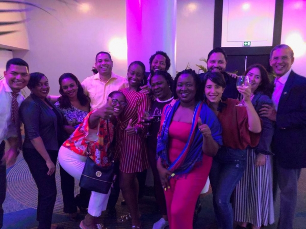 El doctor Trajano Santana, director de la Oficina Nacional de Derecho de Autor (ONDA), comparte con los delegados