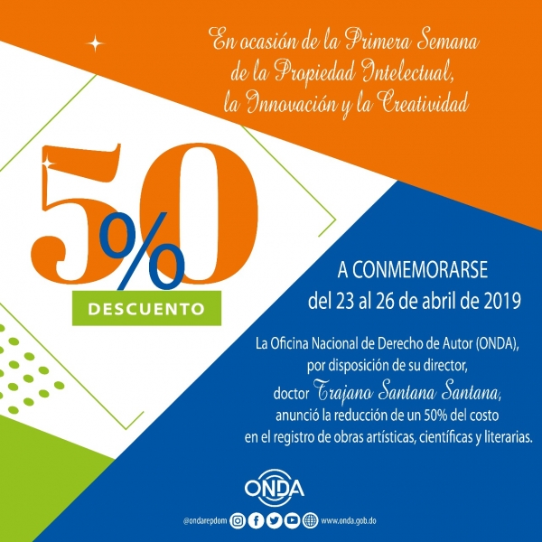 La ONDA celebra Semana de la Propiedad Intelectual y rebaja un 50 % al registro de obras